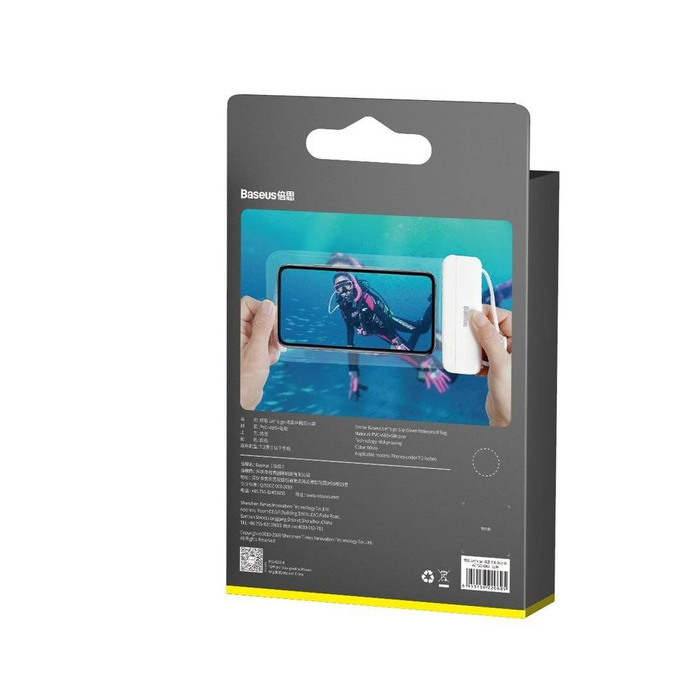 Baseus uniwersalny wodoodporny pokrowiec etui na telefon (max 7,2'') na basen nad wodę IPX8  biały (ACFSD-D02)
