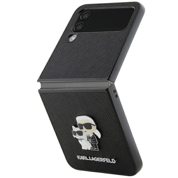Etui Karl Lagerfeld KLHCZF4SAKCNPK Samsung Galaxy Z Flip4 F721 hardcase czarny/black Saffiano Karl&Choupette Pin Case
