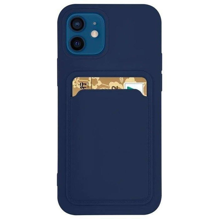 ETUI Card Case silikonowe etui portfel z kieszonką na kartę dokumenty do Xiaomi Redmi Note 11 Pro+ 5G / 11 Pro 5G / 11 Pro granatowy CASE