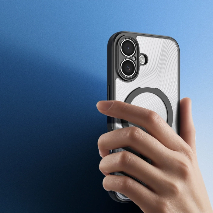 Etui Dux Ducis Aimo Mag z pierścieniem magnetycznym i podstawką na iPhone 17 – czarne
