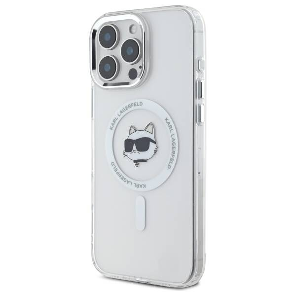 Etui Karl Lagerfeld iPhone 16 Pro Max 6.9" biały/white hardcase IML Metal Choupette Head MagSafe
