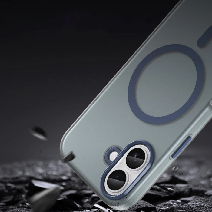 Etui Magnetic iPhone 17 Abrasive MagSafe Matowe Niebieskie