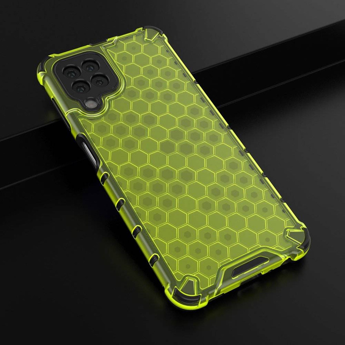 Honeycomb etui pancerny pokrowiec z żelową ramką Samsung Galaxy A22 4G zielony
