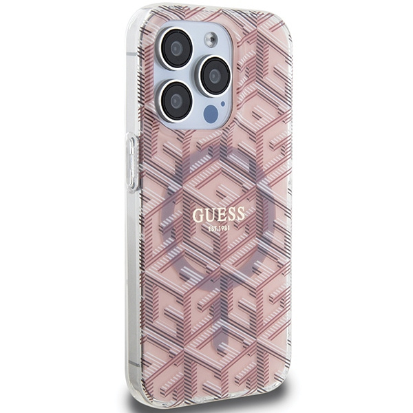 Etui Guess GUHMP15XHGCUSTGP iPhone 15 Pro Max 6.7" różowy/pink hardcase IML GCube MagSafe Case