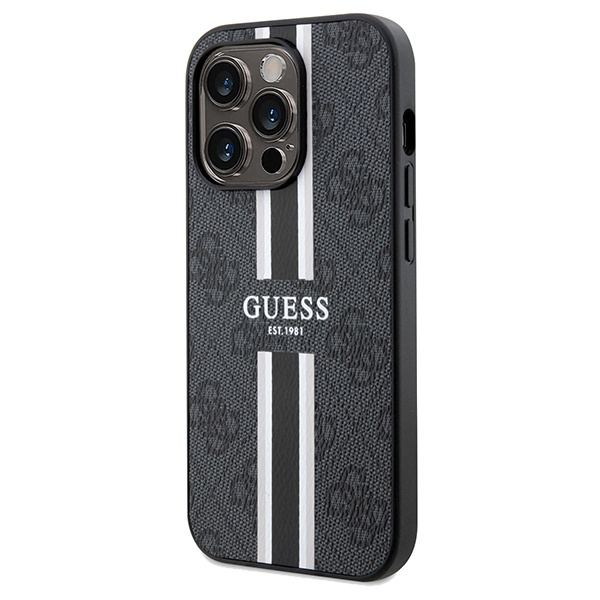 Etui Guess GUHMP15LP4RPSK iPhone 15 Pro 6.1" czarny/black hardcase 4G Printed Stripes MagSafe Case