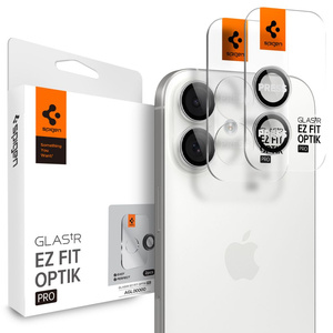 OSŁONA APARATU SPIGEN IPHONE 16 / 16 PLUS / 17 OPTIK PRO GLAS.TR ”EZ FIT” CAMERA PROTECTOR 2-PACK SILVER