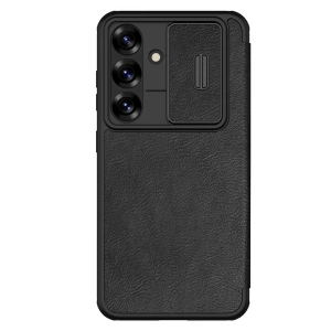Etui z klapką Nillkin Qin Pro Leather Case Samsung S25, BLACK / CZARNY