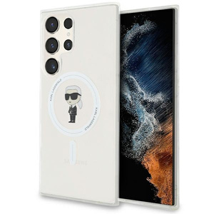 Etui Karl Lagerfeld KLHMS23LHFCKNOT Galaxy S23 Ultra S918 transparent hardcase IML Ikonik MagSafe