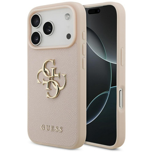 Etui Guess Grained Big 4G & Classic Logo do iPhone 17 Pro różowy
