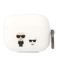 Karl Lagerfeld KLACAPSILKCW AirPods Pro cover biały/white Silicone Karl & Choupette