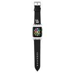 Pasek KARL LAGERFELD Apple Watch 38 40 41mm Strap Saffiano Karl Heads Czarny